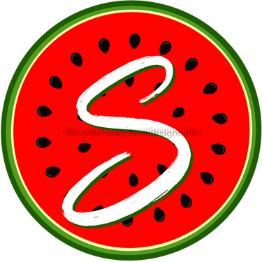 Personalized Watermelon Sign Initial Monogram Decoe-4086-Dh-Custom 18 Wood Round